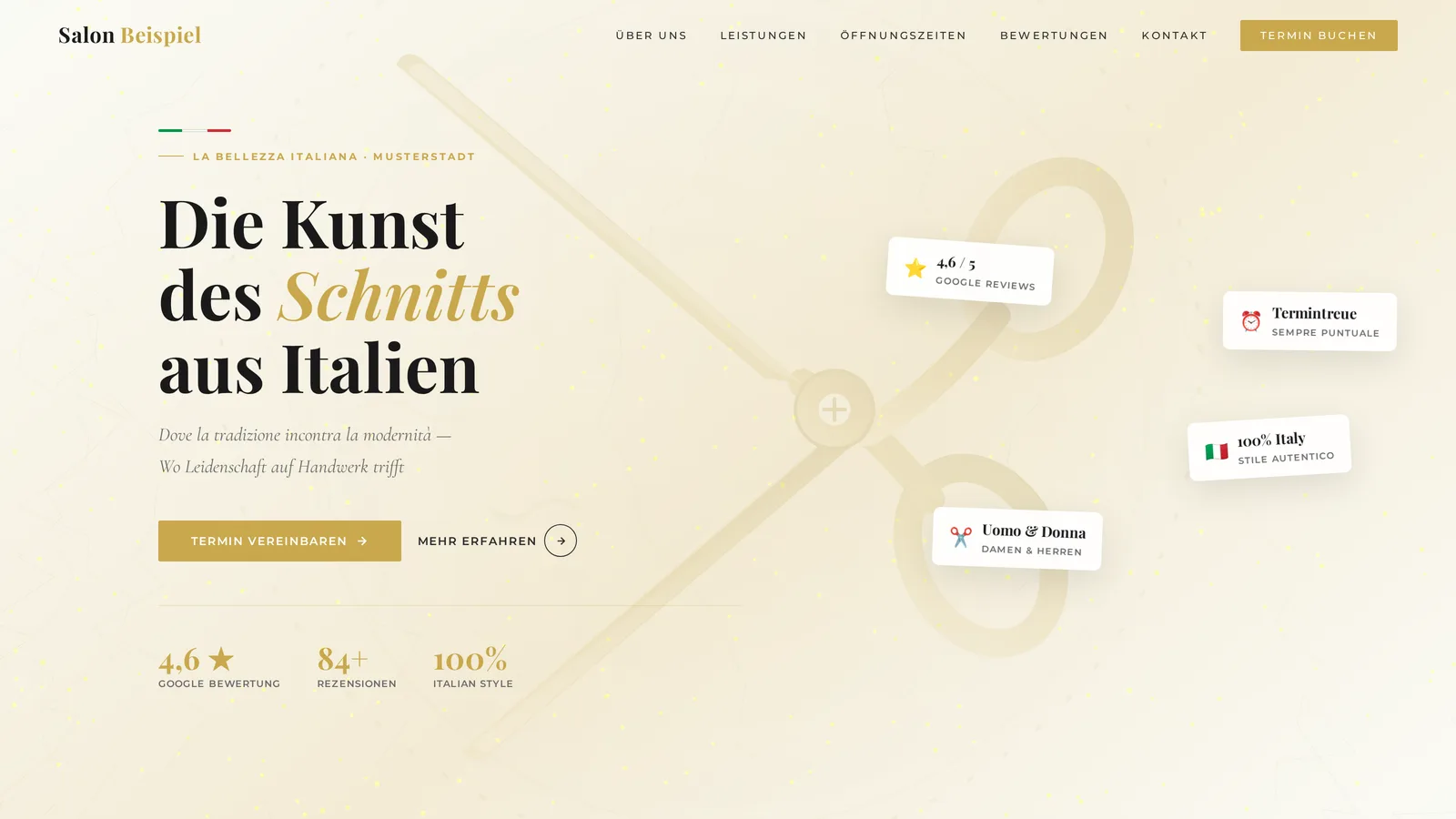 Friseur Vorlage 1 — Vorschau der Website