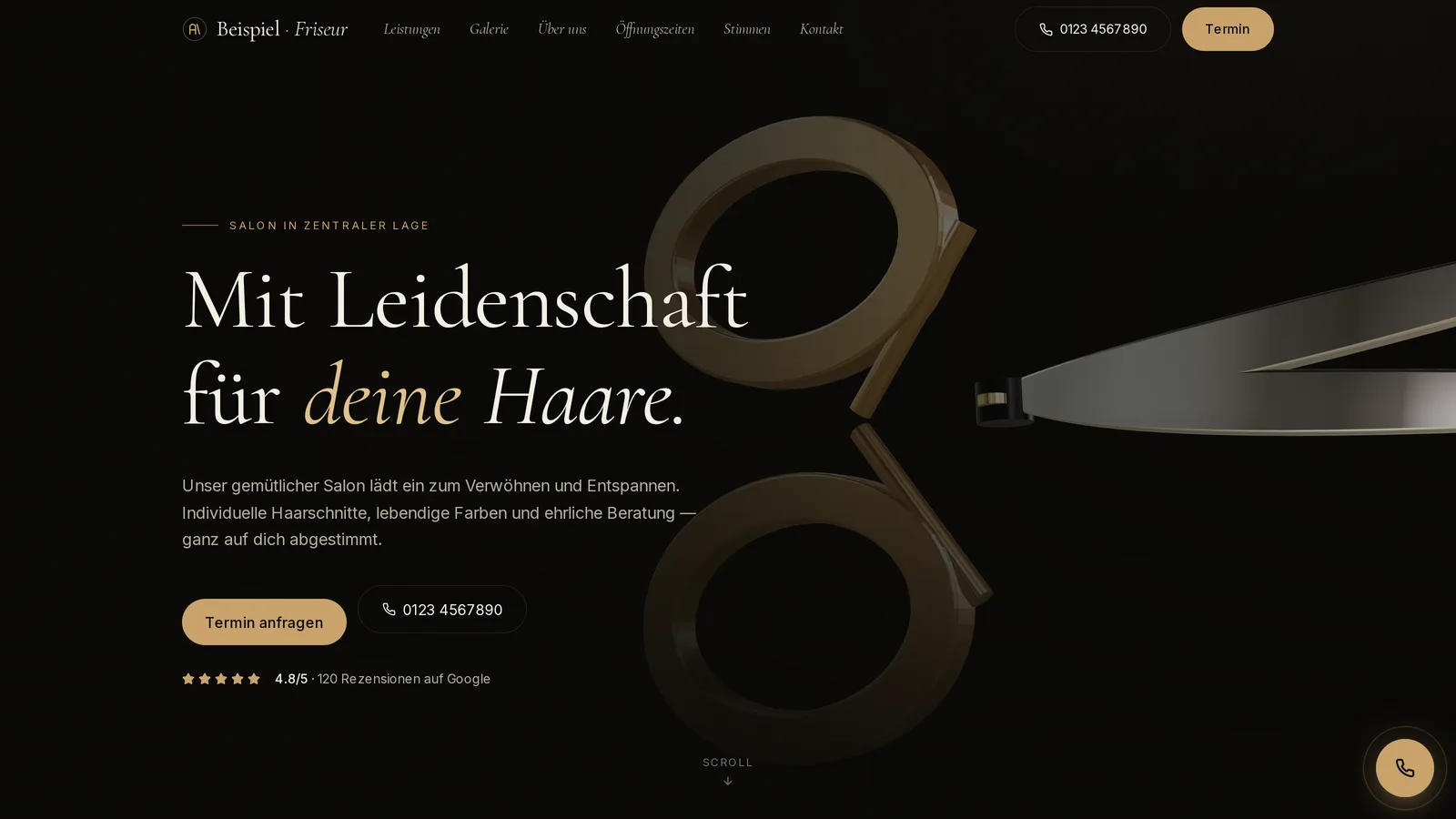 Friseur Vorlage 2 — Vorschau der Website